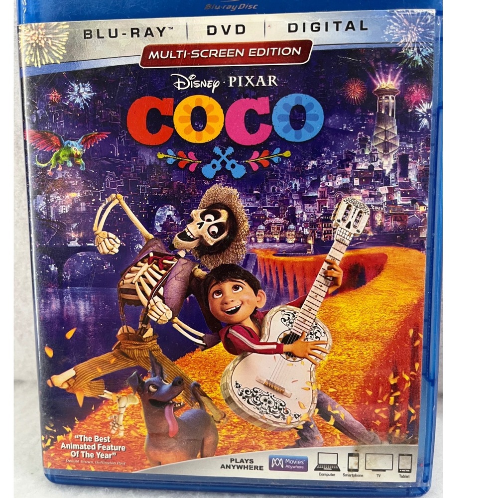 Disney Pixar Coco Blu-ray DVD Digital Multi-Screen Edition Kids Blue Excellent